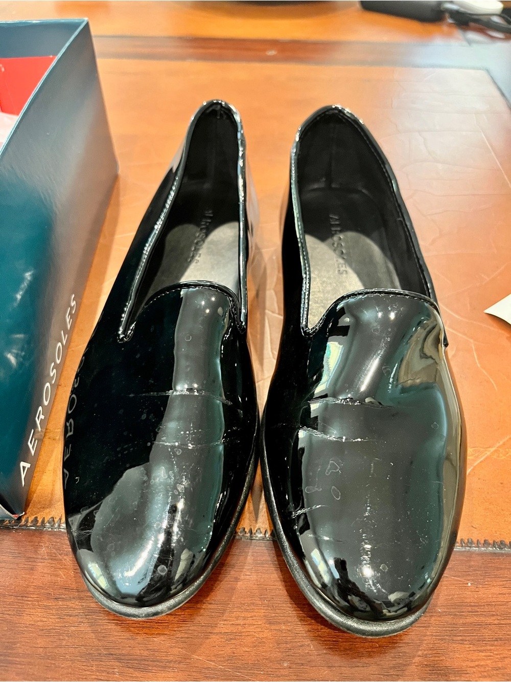 Aerosoles Black Patent Slip-On Loafers